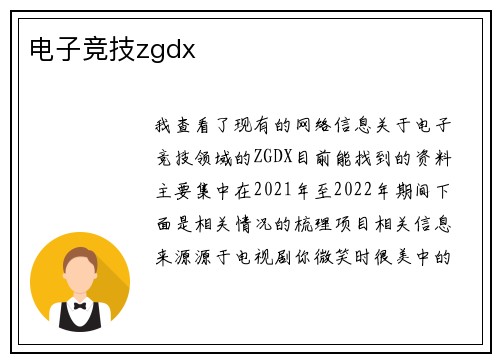 电子竞技zgdx